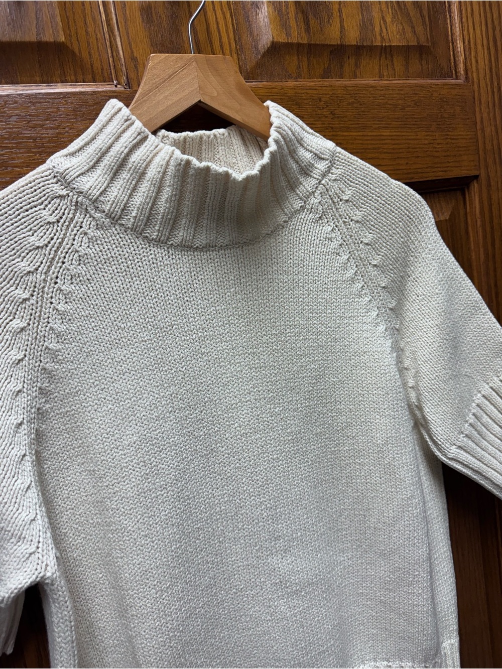 Women’s Talbots Cream Ribbed Mock Neck Sweater